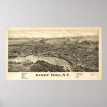 1884 Sandy Hill, NY Birds Eye View Panoramic Map Posters