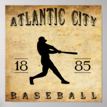 1885 Atlantic City New Jersey Baseball Poster