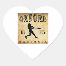 1885 Oxford North Carolina Baseball Heart Stickers