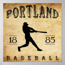 1885 Portland Maine Baseball Poster