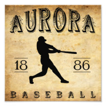 1886 Aurora Illinois Baseball Art Photo