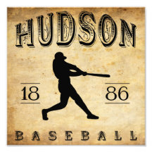 1886 Hudson New York Baseball Art Photo