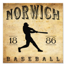 1886 Norwich New York Baseball Photo Art