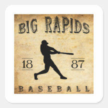 1887 Big Rapids Michigan Baseball Sticker