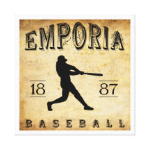 1887 Emporia Kansas Baseball Stretched Canvas Print