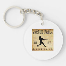 1887 Fergus Falls Minnesota Baseball Keychain