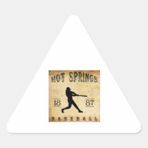 1887 Hot Springs Arkansas Baseball Triangle Stickers