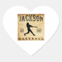 1888 Jackson Michigan Baseball Heart Stickers