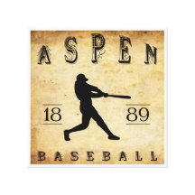 1889 Aspen Colorado Baseball Stretched Canvas Print