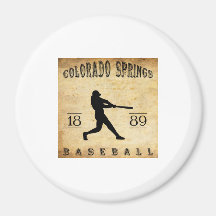 1889 Colorado Springs Colorado Baseball Fridge Magnets