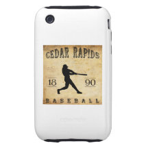 1890 Cedar Rapids Iowa Baseball Tough iPhone 3 Cases