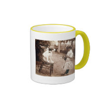 1890 Child Photographing Dog Mug