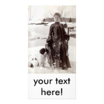 1890 Woman and her Brittany Hunting Dog Custom Photo Card