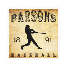 1891 Parsons Kansas Baseball Stretched Canvas Print