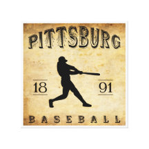 1891 Pittsburg Kansas Baseball Stretched Canvas Print