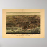 1892 Chicago, IL Birds Eye View Panoramic Map Print