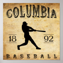 1892 Columbia South Carolina Baseball Poster