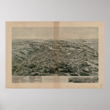 1893  Ipswich, MA Birds Eye View Panoramic Map Poster