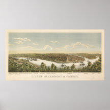 1893 McKeesport, PA Birds Eye View Panoramic Map Posters
