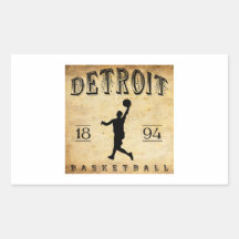 1894 Detroit Michigan Basketball Stickers