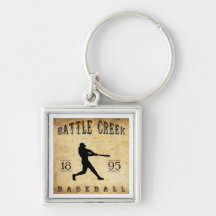 1895 Battle Creek Michigan Baseball Keychains