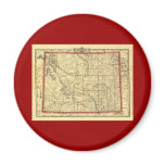 1895 Wyoming Map Magnets
