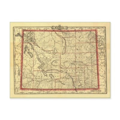 1895 Wyoming Map Post Card by ZephyrusBooks