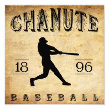 1896 Chanute Kansas Baseball Art Photo