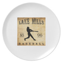 1896 Lake Mills Wisconsin Baseball Dinner Plate