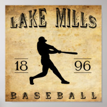 1896 Lake Mills Wisconsin Baseball Poster