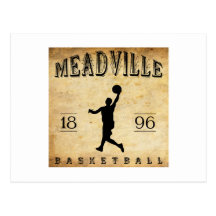 1896 Meadville Pennsylvania Basketball Postcard