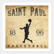 1896 Saint Paul Minnesota Basketball Square Sticker