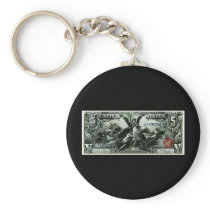 1896 US Five Dollar silver Certificate Key Chains
