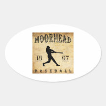 1897 Moorhead Minnesota Baseball Oval Sticker