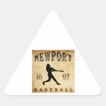 1897 Newport Rhode Island Baseball Triangle Stickers
