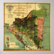 1898 Official Map of Nicaragua