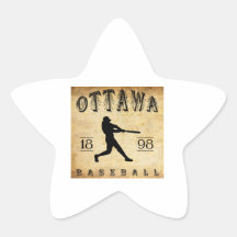 1898 Ottawa Ontario Canada Baseball Star Sticker