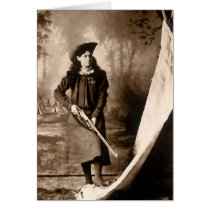 1898 Photo of Miss Annie Oakley Holding a Rifle Card