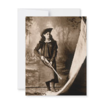1898 Photo of Miss Annie Oakley Holding a Rifle Custom Invites
