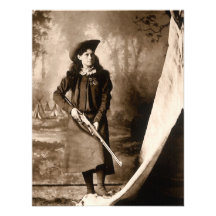 1898 Photo of Miss Annie Oakley Holding a Rifle Custom Invites