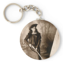 1898 Photo of Miss Annie Oakley Holding a Rifle Key Chain