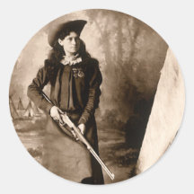 1898 Photo of Miss Annie Oakley Holding a Rifle Stickers