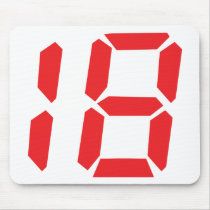 18 eighteen red alarm clock digital number mouse mats