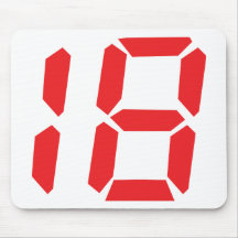 18 eighteen red alarm clock digital number mouse mats
