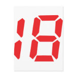 18 eighteen red alarm clock digital number post cards