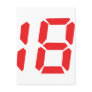 18 eighteen red alarm clock digital number post cards