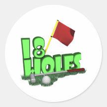 18 Holes Round Sticker
