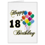 18èmes cadeaux d'anniversaire heureux cartes de vœux