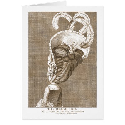 18th Century Big Hair in Ohio - Antique Caricature Card by AntiqueImages