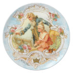 18th Century Romantic French Couple at Harpsicord Party Plate